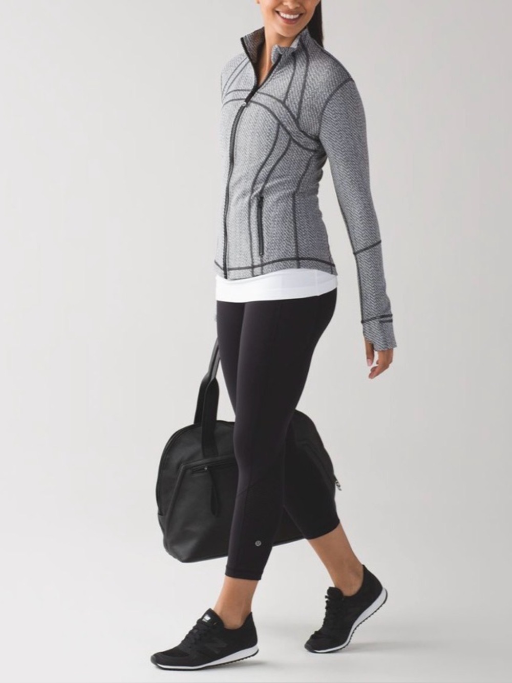 Lululemon Define Jacket Hazy Heather Heathered White Heathered Black